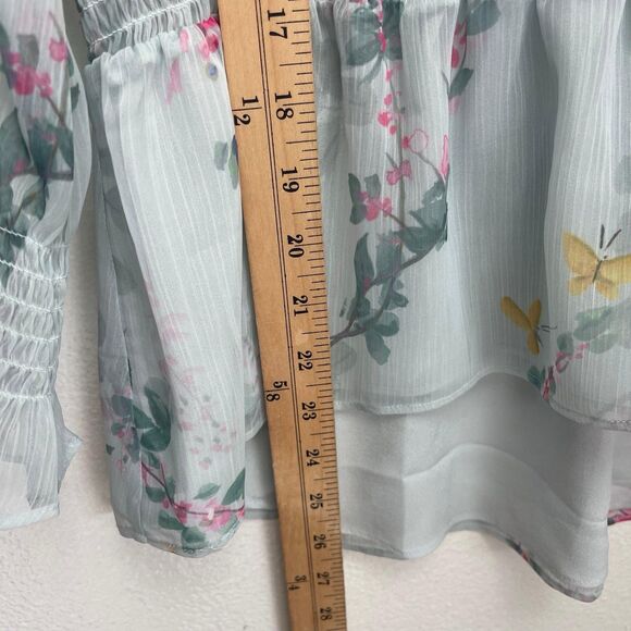 Ted Baker London Klara Sorbet Floral Ruffle Peplum Top Size 2 - Picture 13 of 14